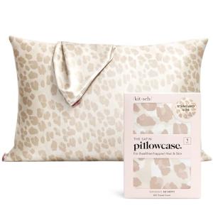 Leopard Satin Pillowcase with Zipper for Hair and Skin