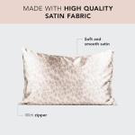 Leopard Satin Pillowcase with Zipper for Hair and Skin
