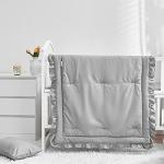 Cute Gray Ruffled 3-Piece Crib Bedding Set