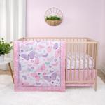 Peanutshell Pink Butterfly Crib Bedding Set