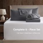 Extra Deep Pocket King Bed Sheet Set - 6 Pieces