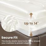 Ivory Satin Queen Sheet Set - 4 Pieces