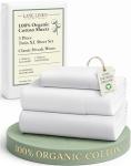 Organic Cotton White Twin XL Sheet Set - 3 Pieces
