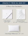 Organic Cotton White Twin XL Sheet Set - 3 Pieces