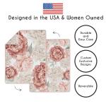 Blush Pink Boho Floral Baby Crib Bedding Set