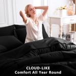 CozyLux 7-Piece Full Bed Comforter Set - Black