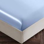 Luxurious Baby Blue Satin Twin Sheet Set