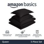 Amazon Basics Lightweight Black Duvet Cover Set, 3-Piece