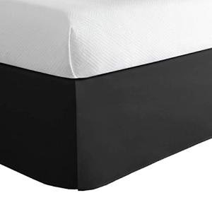 Twin Black Tailored Bed Skirt with Box Pleats