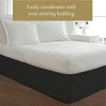 Twin Black Tailored Bed Skirt with Box Pleats