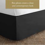 Twin Black Tailored Bed Skirt with Box Pleats