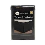 Twin Black Tailored Bed Skirt with Box Pleats