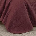 Chezmoi Austin Oversized Queen Bedspread Set, Burgundy