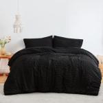Seersucker Black Queen Comforter Set - 7 Pieces