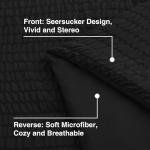 Seersucker Black Queen Comforter Set - 7 Pieces