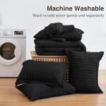 Seersucker Black Queen Comforter Set - 7 Pieces