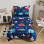 Navy Toddler Bedding Set with Cars Theme