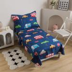 Navy Toddler Bedding Set with Cars Theme