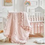 Tufted Stripes Crib Bedding Set with Ruffles