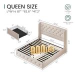 Tufted Queen Bed Frame with Storage Drawers