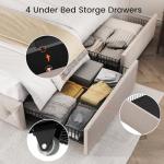 Tufted Queen Bed Frame with Storage Drawers