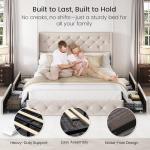 Tufted Queen Bed Frame with Storage Drawers