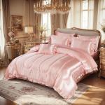 Silky Pink 8-Piece King Comforter Set