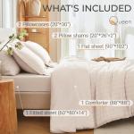 Beige 7-Piece Queen Comforter Bed Set