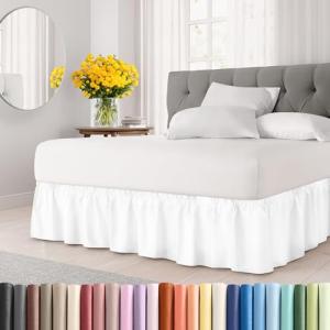 White Wrap Around Bed Skirt for Queen Beds