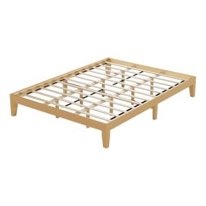 COLAMY 12 Inch Wood Platform Bed Frame，Sturdy Full Size Bed Frame with Wood Slat Support, No Box Spring Needed,Rustic Pine