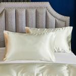 Rajan Luxury Satin King Bed Set - Ivory 4-Piece
