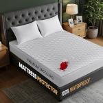 Queen Waterproof Bamboo Mattress Protector - Breathable Fitted