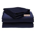 Navy Blue 4-Piece King Satin Sheet Set