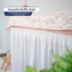 Cottingon Twin XL Bed Skirt, White Microfiber