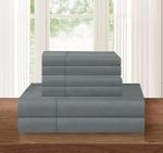 Luxurious 6-Piece Queen Microfiber Bedding Set, Grey