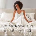Luxurious Ivory Satin Queen Sheet Set - 6 Pieces