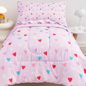 Viviland Purple Heart Toddler Bedding Set