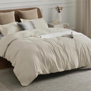 Bedsure California King Linen Duvet Cover Set
