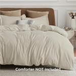 Bedsure California King Linen Duvet Cover Set