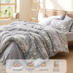 Queen Floral Comforter Set - 7 Piece Bedding