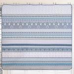 WONGS BEDDING Boho Quilt Set King Size, Blue Bohemian 3 Pieces Quilt Sets, Lightweight Bedspread Coverlet Bedding Set for All Season (104"x90")