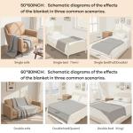 Soft Knitted Throw Blanket with Tassels - 50"x60