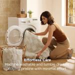 Bedsure King Size Comforter Set Beige, Boho Tufted Bed Set, Checkered Farmhouse Shabby Chic Bedding, 3 Pieces, 1 Plaid Geometric Comforter and 2 Pillow Shams