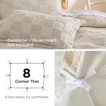 Boho Tufted Queen Duvet Cover Set, 3 Pieces