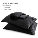 Bedsure King Size Sheet Set, Cooling Sheets King, Rayon Derived from Bamboo, Deep Pocket Up to 16", Breathable & Soft Bed Sheets, Hotel Luxury Silky Bedding Sheets & Pillowcases, Black