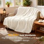 Cozy White Fleece Throw Blanket for Women 50x60