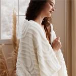 Cozy White Fleece Throw Blanket for Women 50x60