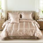 Taupe Silk-Like 8-Piece Queen Comforter Set