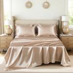 Taupe Silk-Like 8-Piece Queen Comforter Set