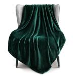 Exclusivo Mezcla Extra Large Fleece Throw Blanket for Couch, Sofa, 300GSM Super Soft and Warm Blankets, Forest Green Throw All Season Use, Cozy, Plush, Lightweight, 50x70 Inches